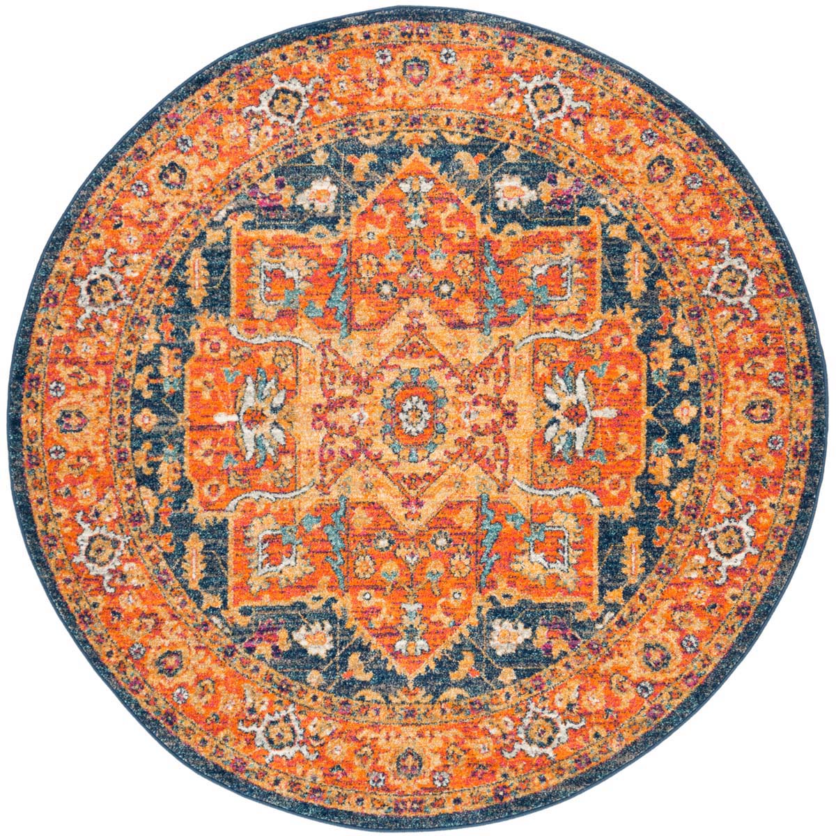 Safavieh Evoke 275 Rug, Blue, EVK275 - Blue / Orange