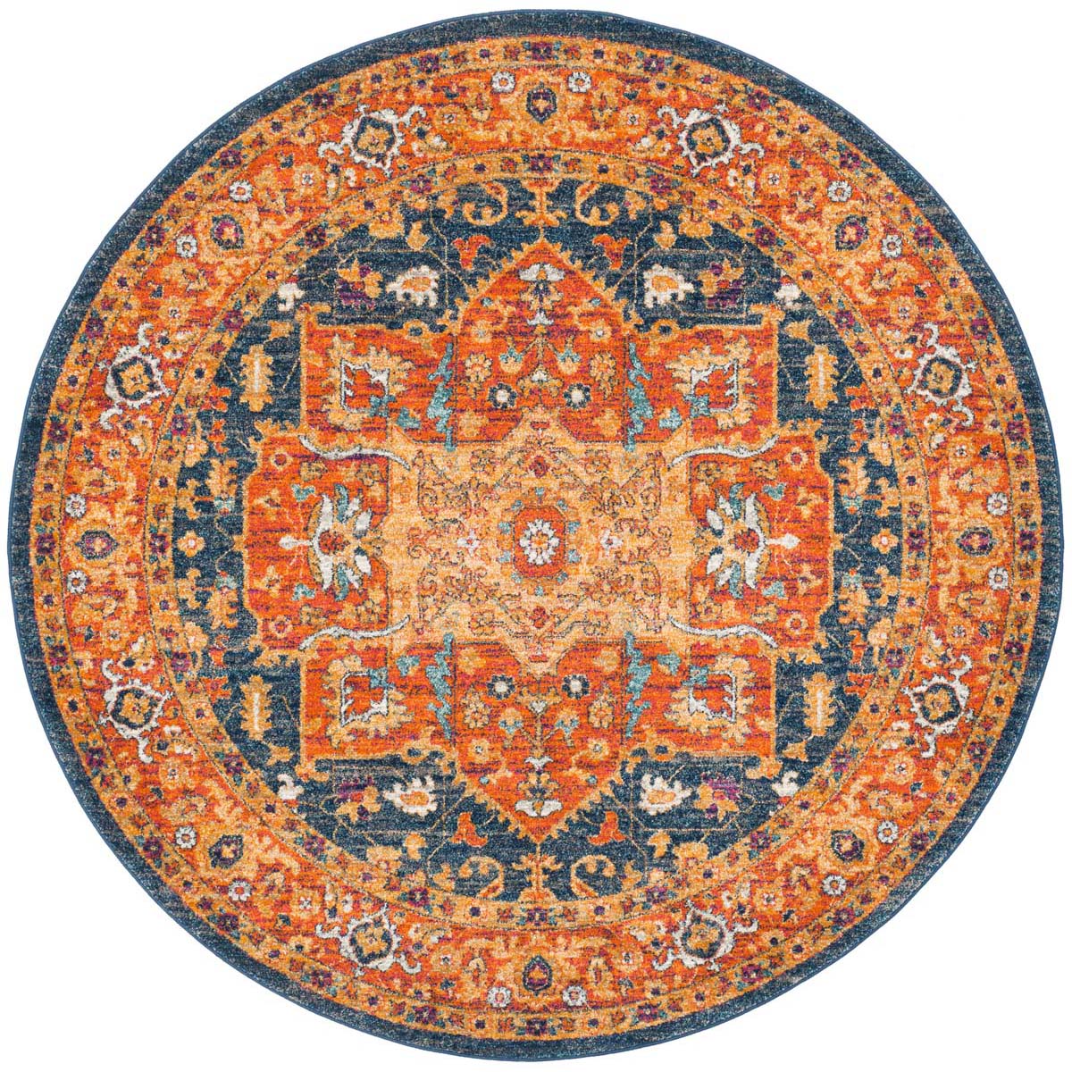 Safavieh Evoke 275 Rug, Blue, EVK275 - Blue / Orange