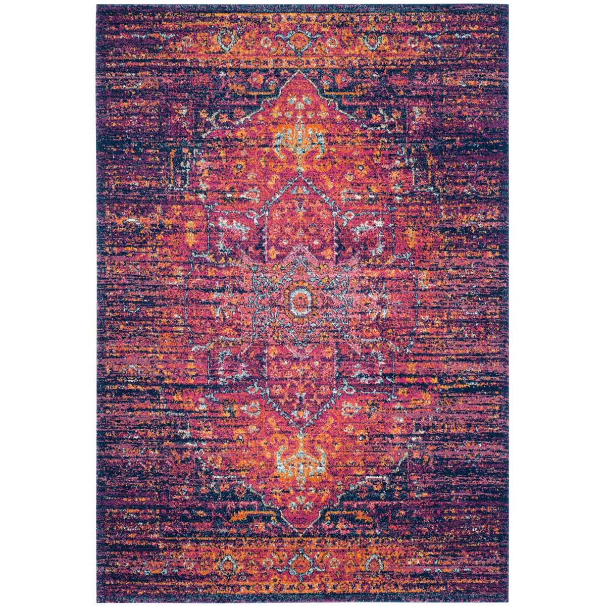 Safavieh Evoke 275 Rug, Blue, EVK275 - Blue / Fuchsia
