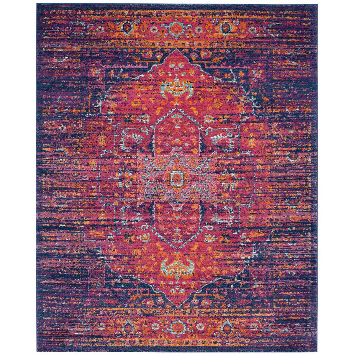 Safavieh Evoke 275 Rug, Blue, EVK275 - Blue / Fuchsia