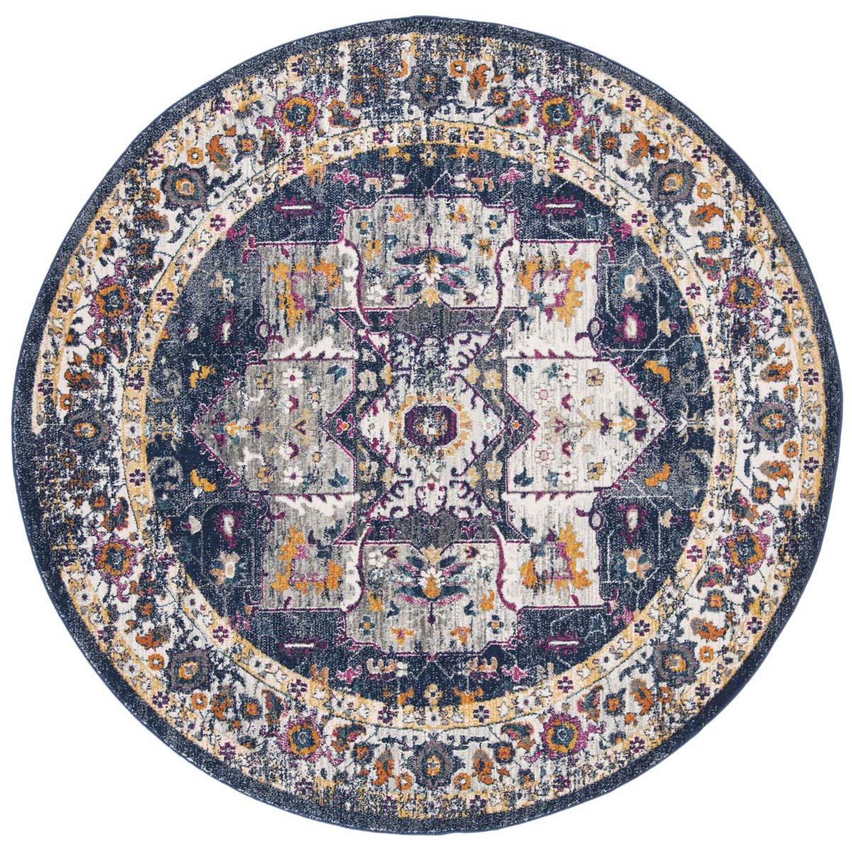 Safavieh Evoke 275 Rug, Blue, EVK275 - Navy / Grey
