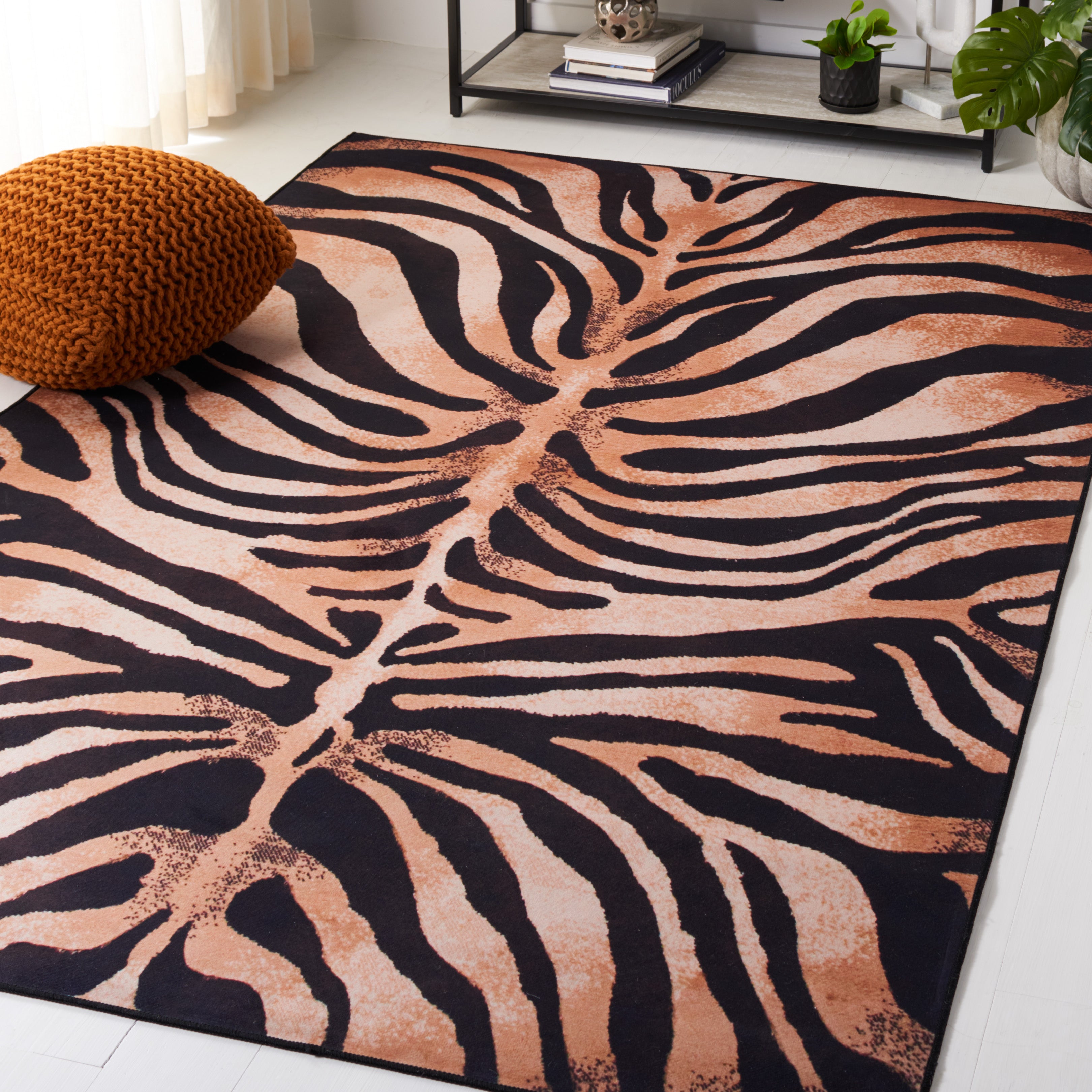Safavieh Faux Hide 547 Rug, FAH547 - Light Orange / Black