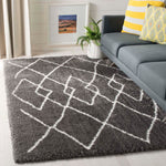 Safavieh Flokati Shag 965 Rug, FLK965 - Charcoal / Ivory