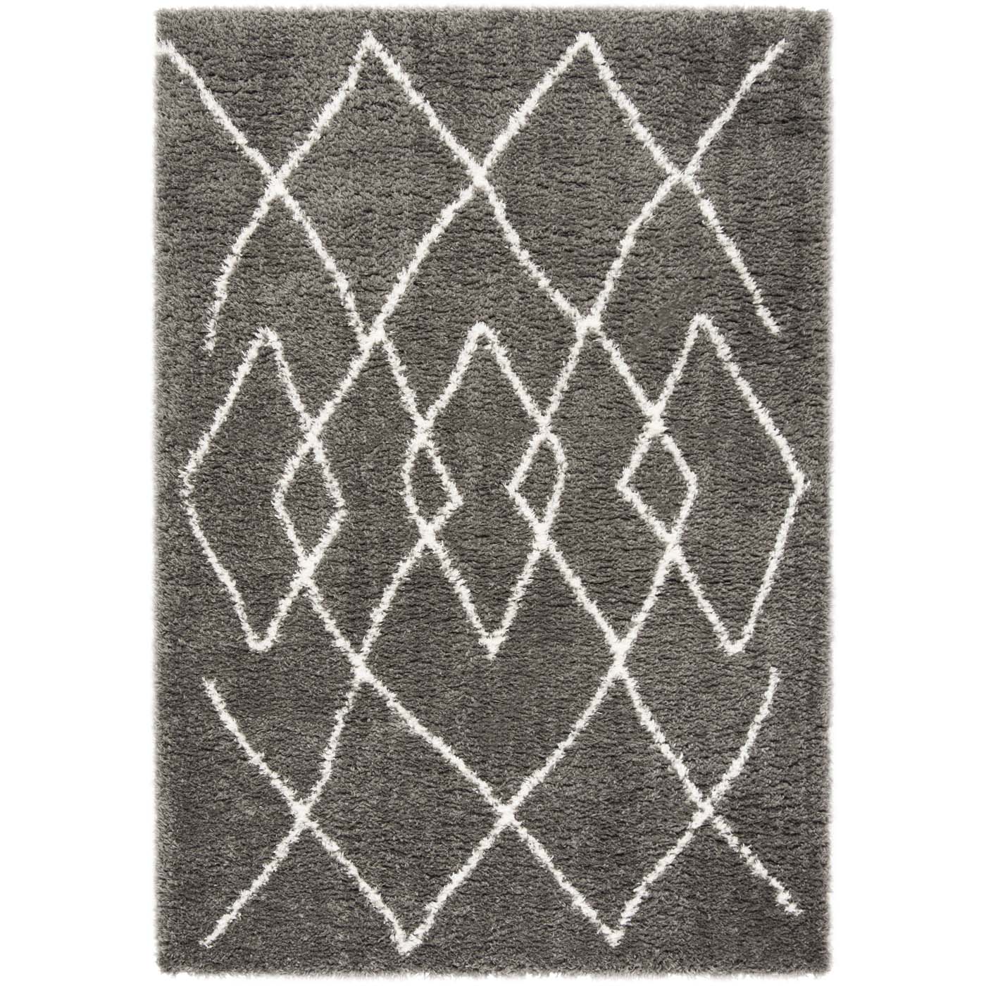 Safavieh Flokati Shag 965 Rug, FLK965 - Charcoal / Ivory