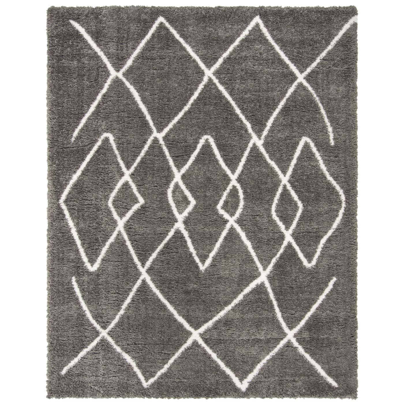 Safavieh Flokati Shag 965 Rug, FLK965 - Charcoal / Ivory