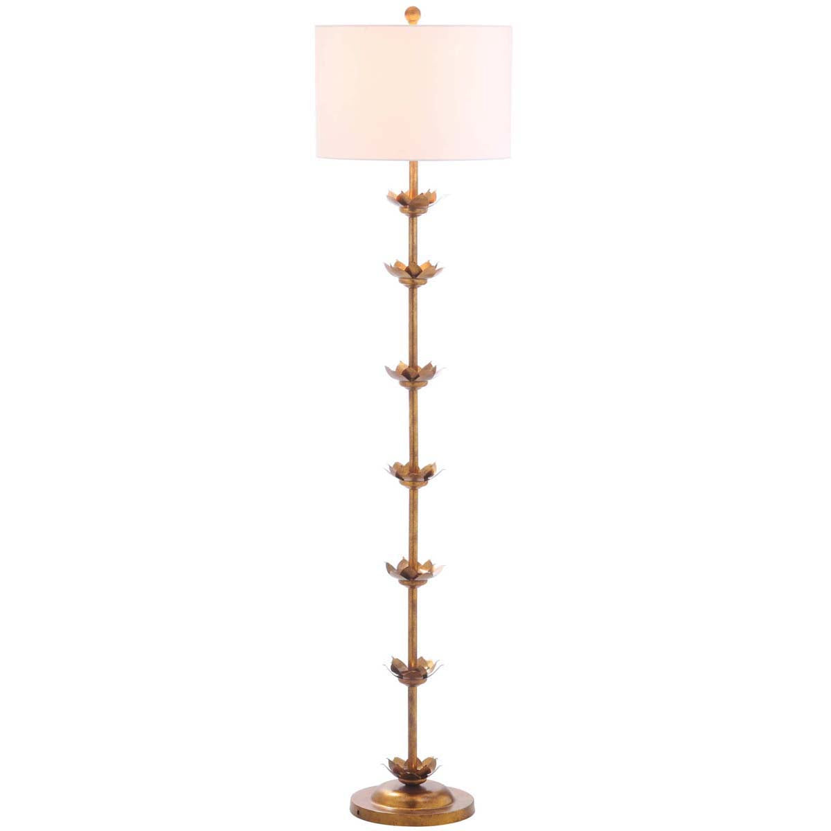 Safavieh Landen Leaf 63.5 Inch H Floor Lamp, FLL4003 - Antique Gold