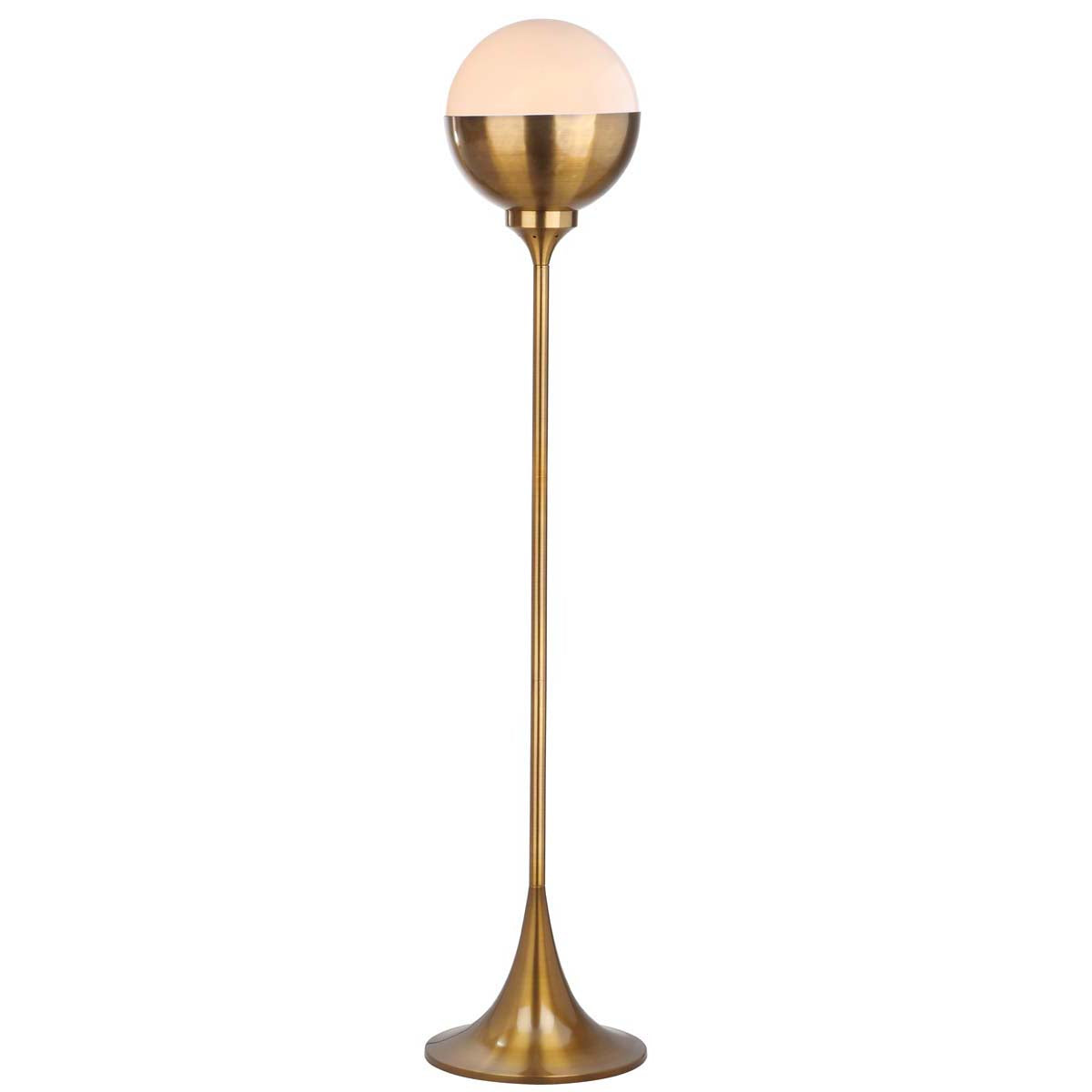 Safavieh Renato 63.5 Inch H Floor Lamp, FLL4006 - Brass Gold