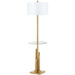 Safavieh Ambrosio 61 Inch H Floor Lamp Side Table, FLL4009 - Brass/Gold