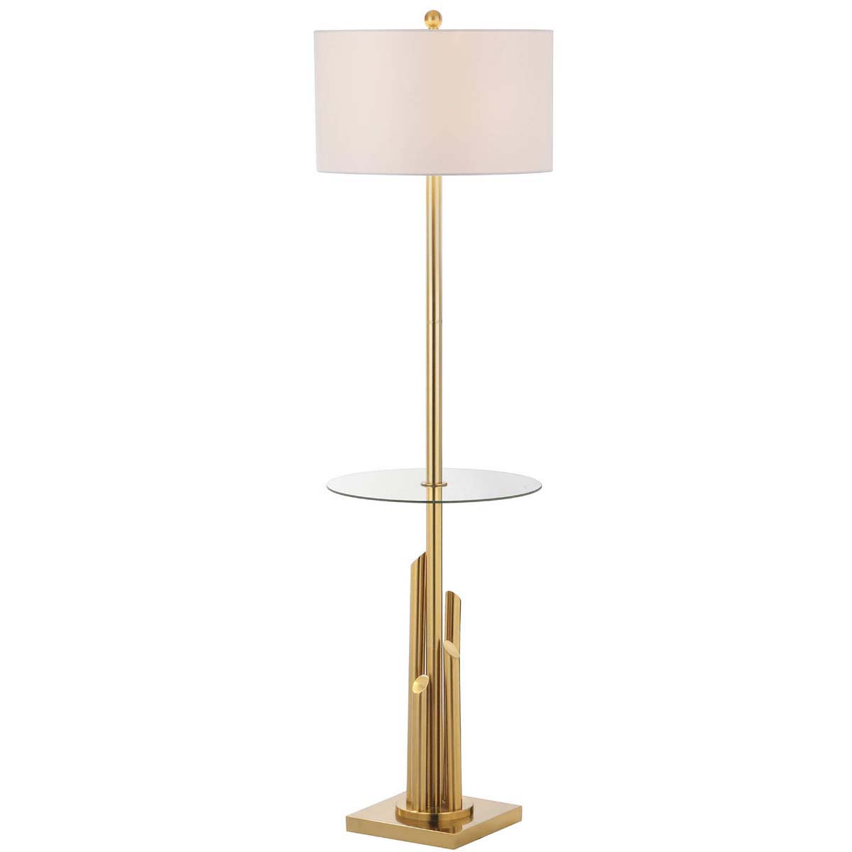 Safavieh Ambrosio 61 Inch H Floor Lamp Side Table, FLL4009 - Brass/Gold