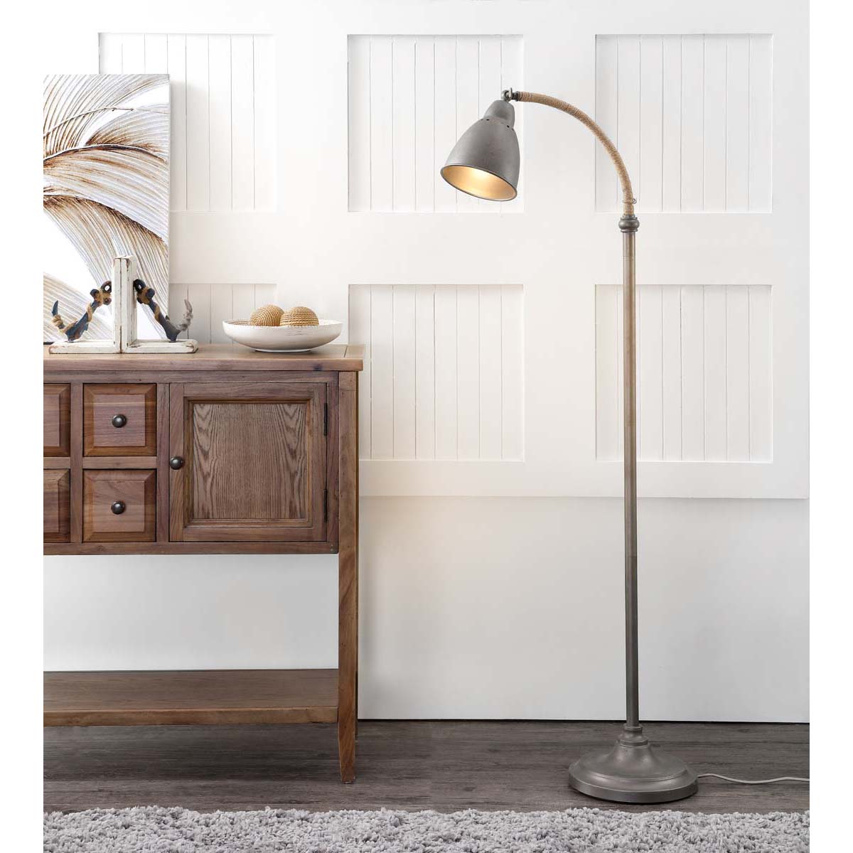 Safavieh Naldo 60 Inch H Floor Lamp, FLL4011 - Dark Grey