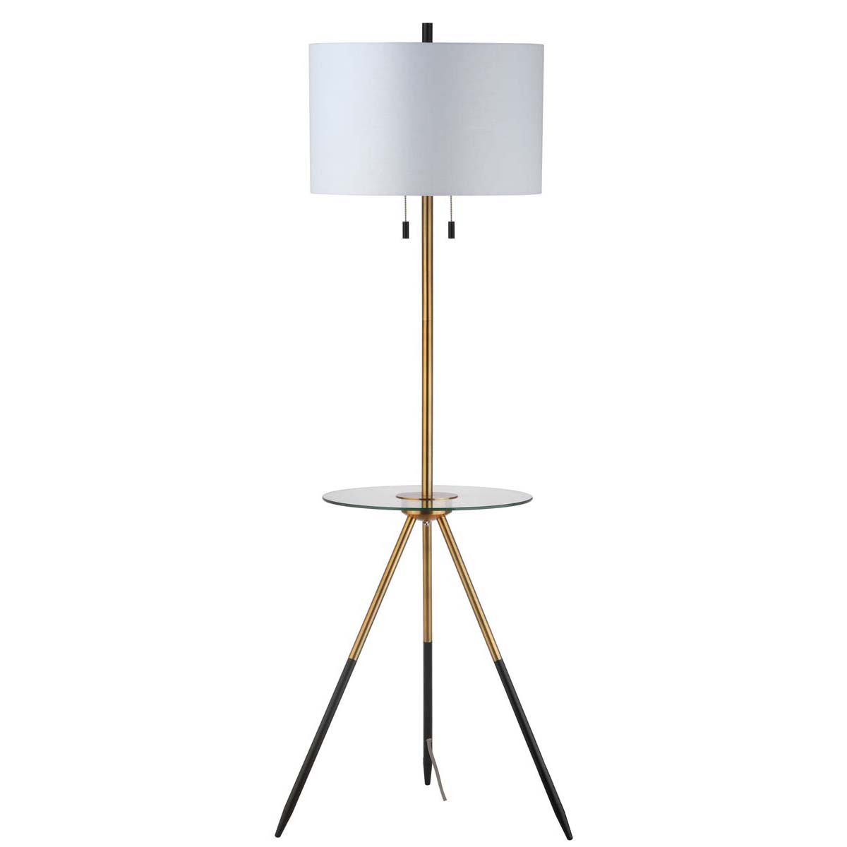 Safavieh Morrison Floor Lamp Side Table, FLL4020 - Brass Gold/Black