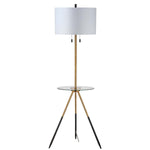 Safavieh Morrison Floor Lamp Side Table, FLL4020 - Brass Gold/Black