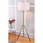 Safavieh Morrison Floor Lamp Side Table, FLL4020 - Brass Gold/Black