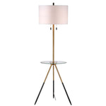 Safavieh Morrison Floor Lamp Side Table, FLL4020 - Brass Gold/Black