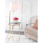 Safavieh Crispin Floor Lamp Side Table, FLL4021 - Gold Leaf