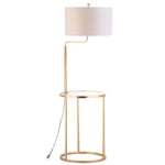 Safavieh Crispin Floor Lamp Side Table, FLL4021 - Gold Leaf