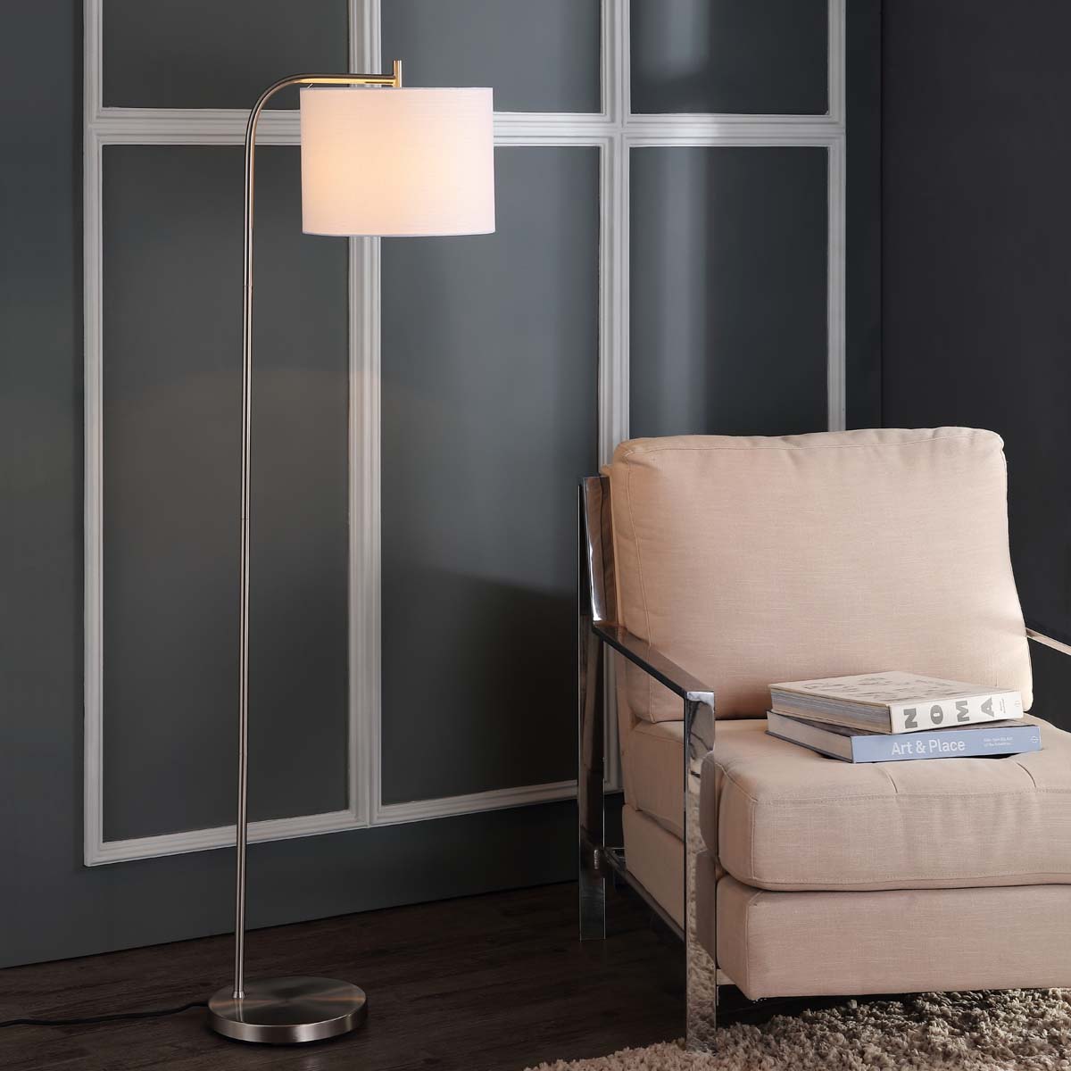 Safavieh Rafin Floor Lamp, FLL4033 - Nickel