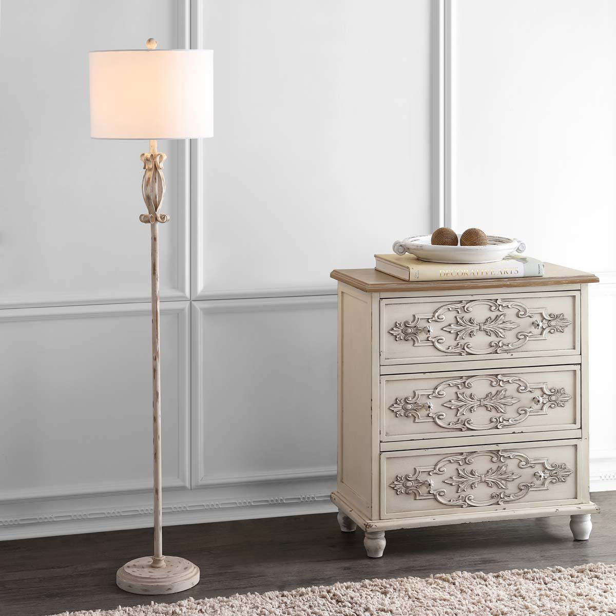 Safavieh Philippa Floor Lamp, FLL4049 - White Washed