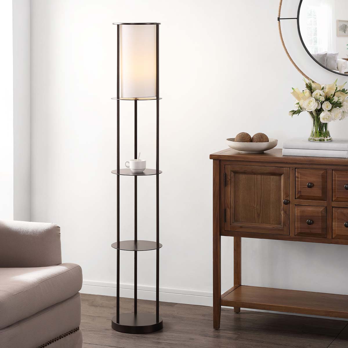 Safavieh Hayes Iron Floor Lamp  , FLL4097 - Black