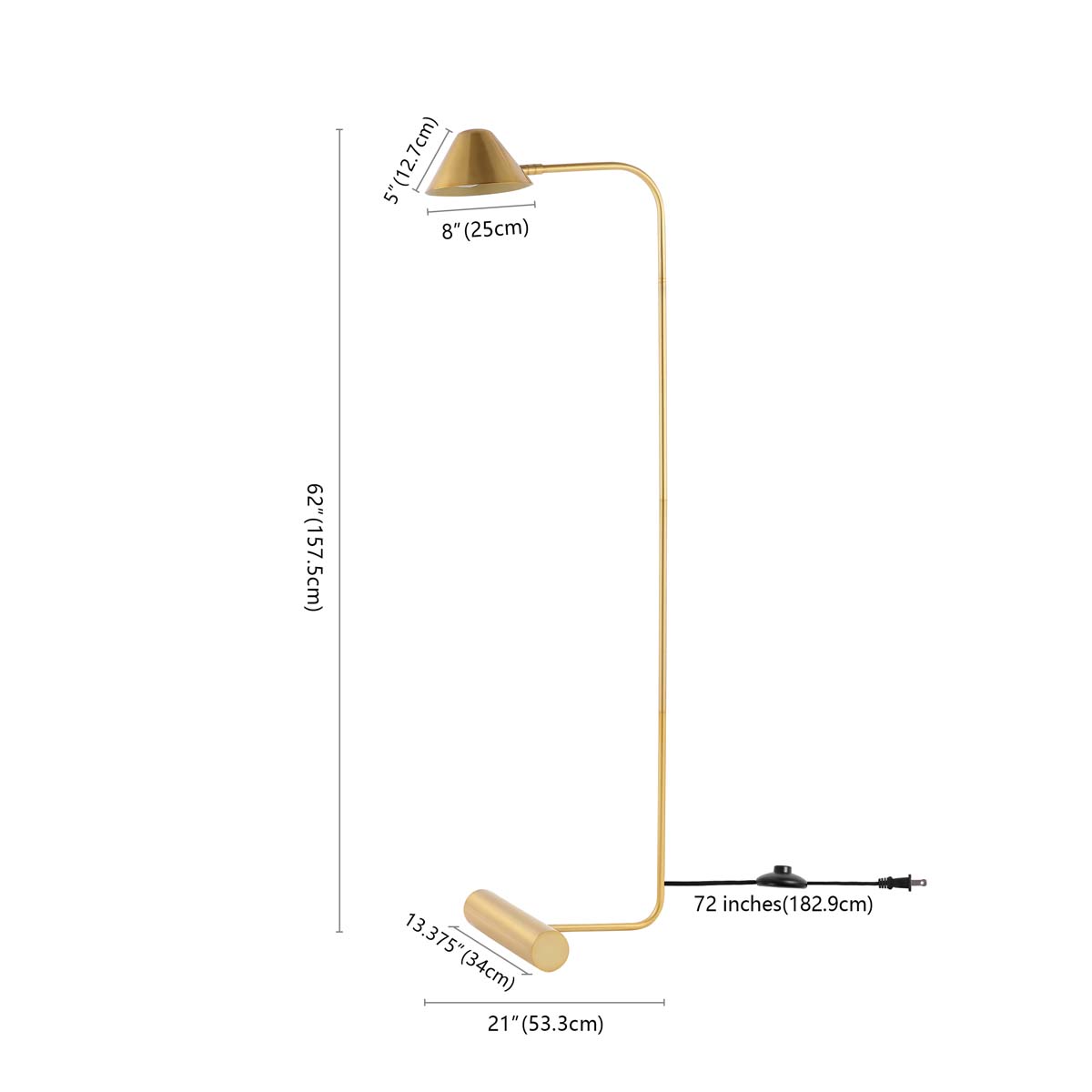 Safavieh Laverne Floor Lamp , FLL4113 - Brass Gold