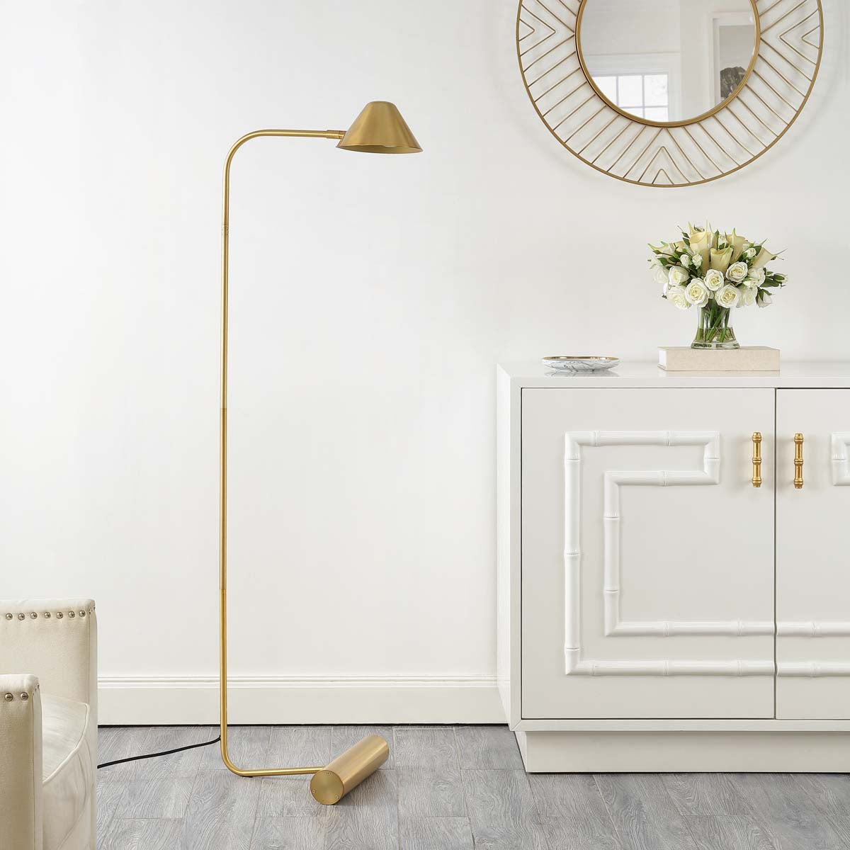 Safavieh Laverne Floor Lamp , FLL4113 - Brass Gold
