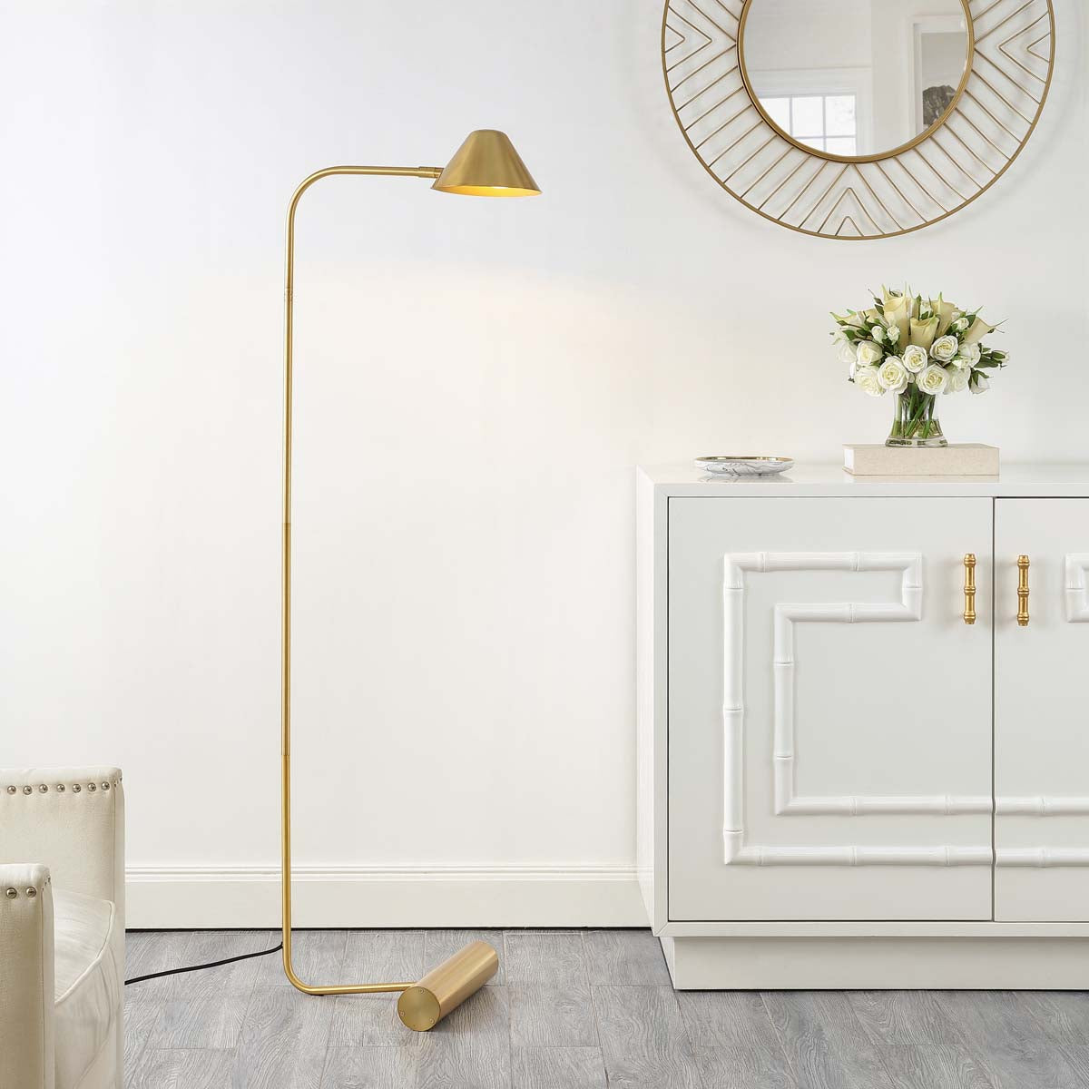 Safavieh Laverne Floor Lamp , FLL4113 - Brass Gold