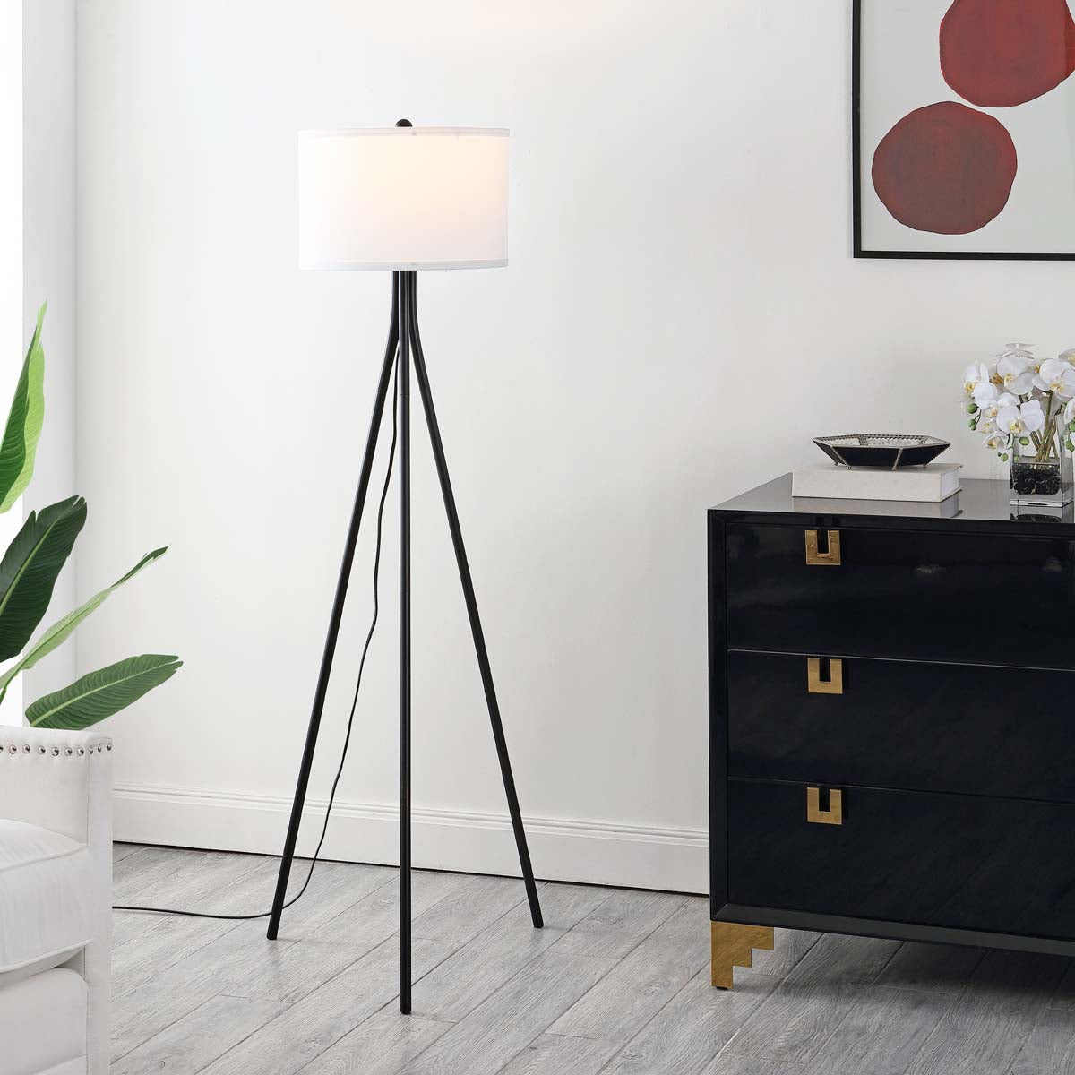 Safavieh Galilea Floor Lamp , FLL4121 - Matte Black