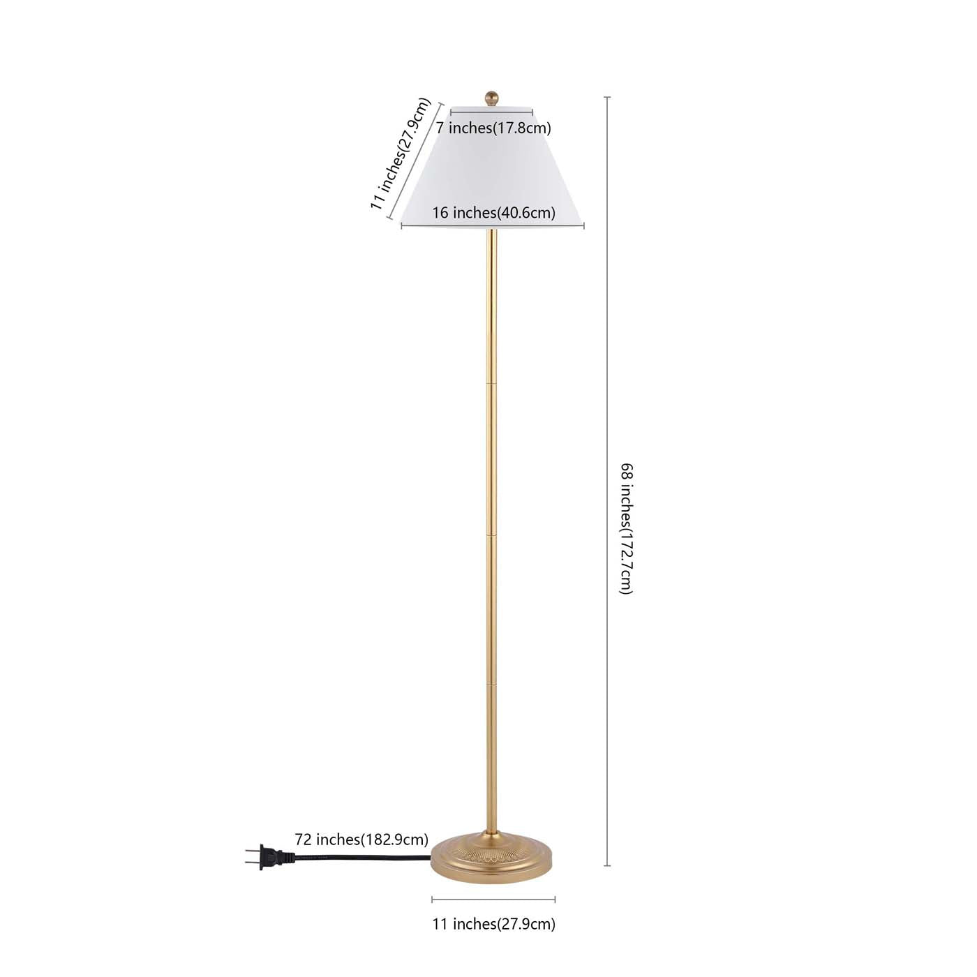 Safavieh Hallie Floor Lamp , FLL4124 - Gold
