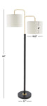 Safavieh Geordi Floor Lamp , FLL7002 - Black/Antique Brass