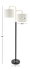 Safavieh Geordi Floor Lamp , FLL7002 - Black/Antique Brass