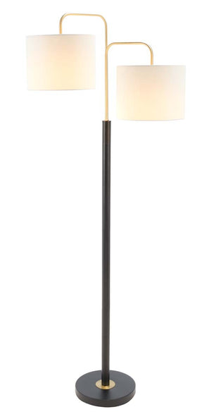 Safavieh Geordi Floor Lamp , FLL7002 - Black/Antique Brass
