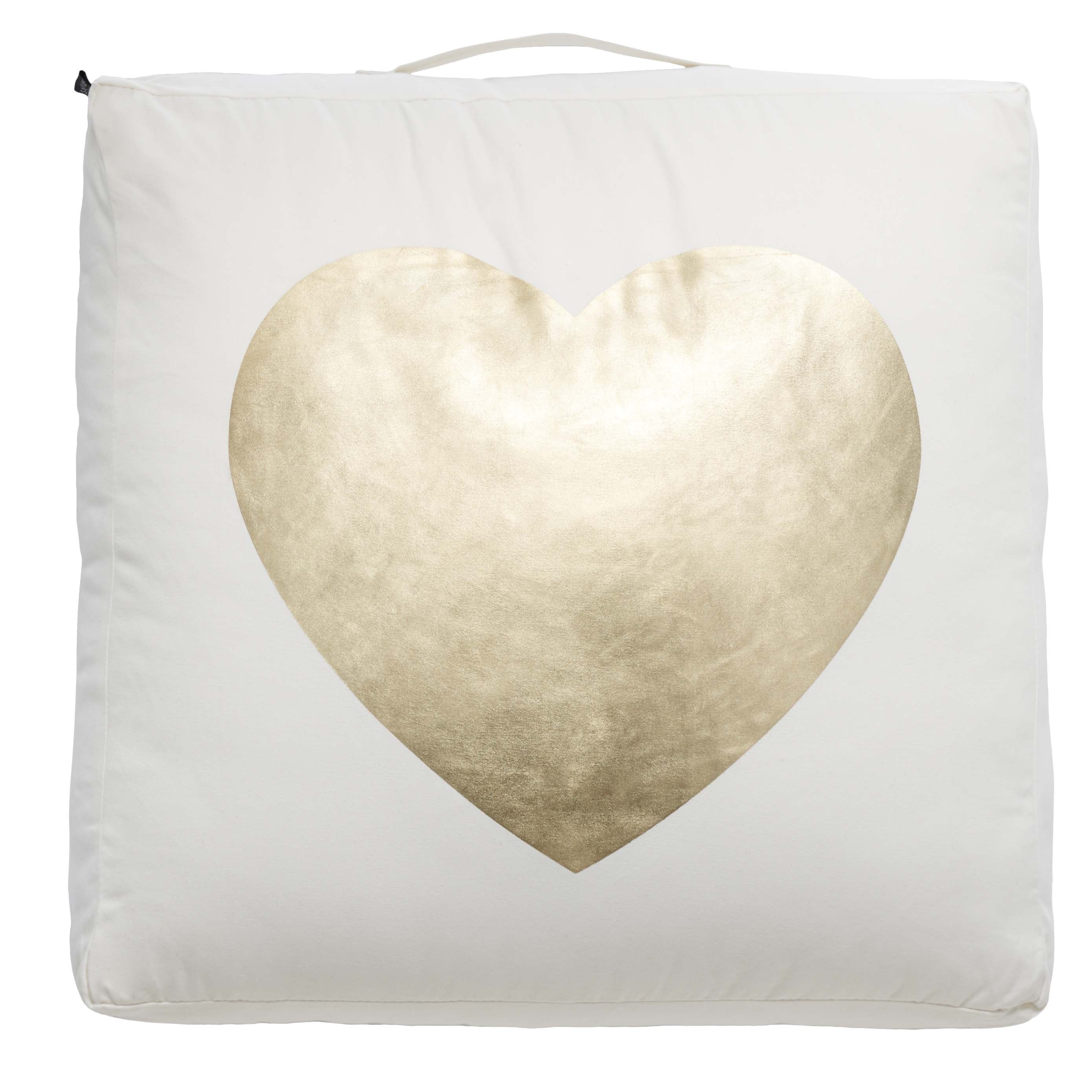 Safavieh Hugs And Kisses Floor Pillow , FLP1017 - Beige/Gold
