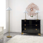 Safavieh Nadia Floor And Table Lamp Set , FLT4001 - Gold / White