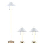 Safavieh Nadia Floor And Table Lamp Set , FLT4001 - Gold / White
