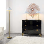 Safavieh Nadia Floor And Table Lamp Set , FLT4001 - Gold / White