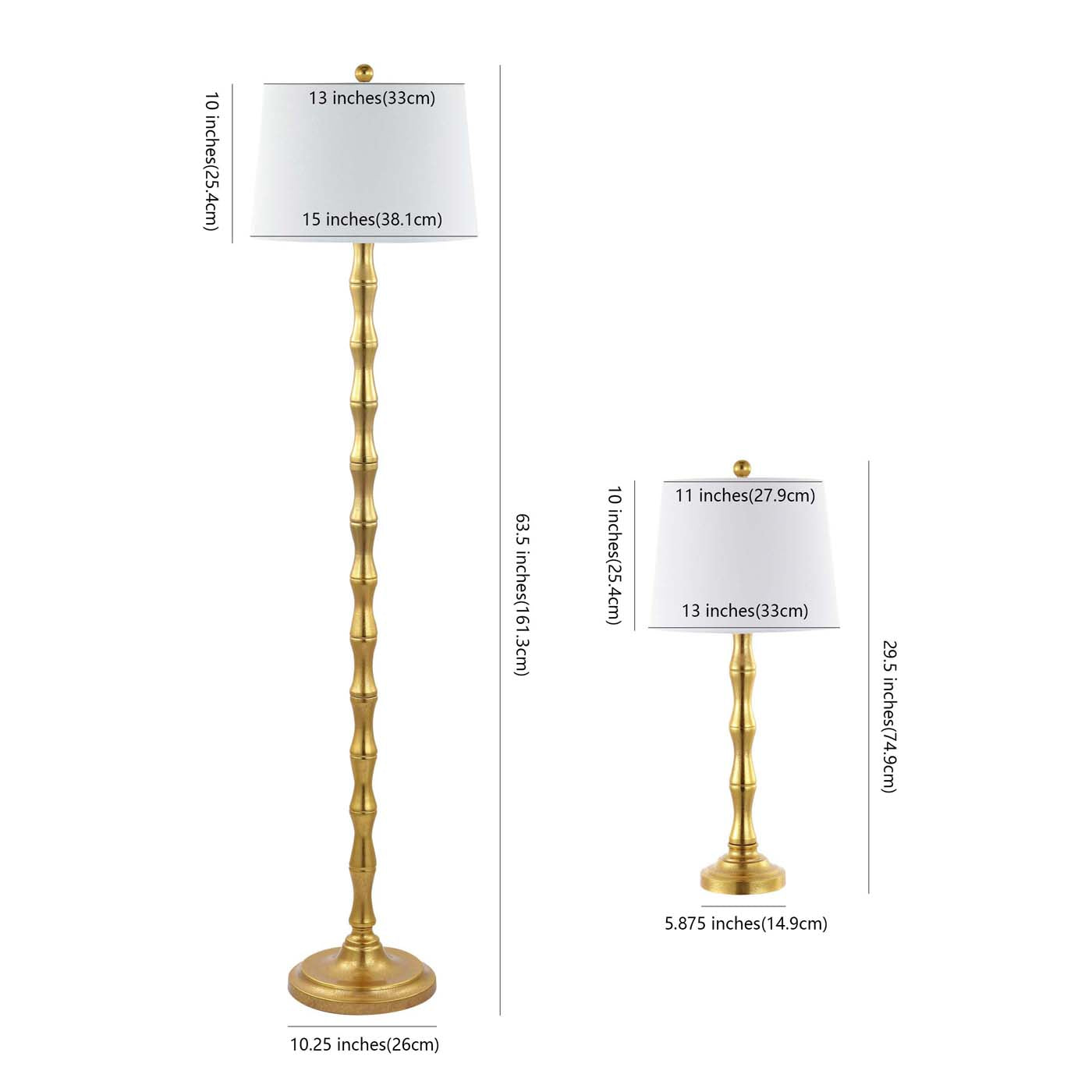Safavieh Aurelia Floor And Table Lamp Set , FLT4003 - Gold