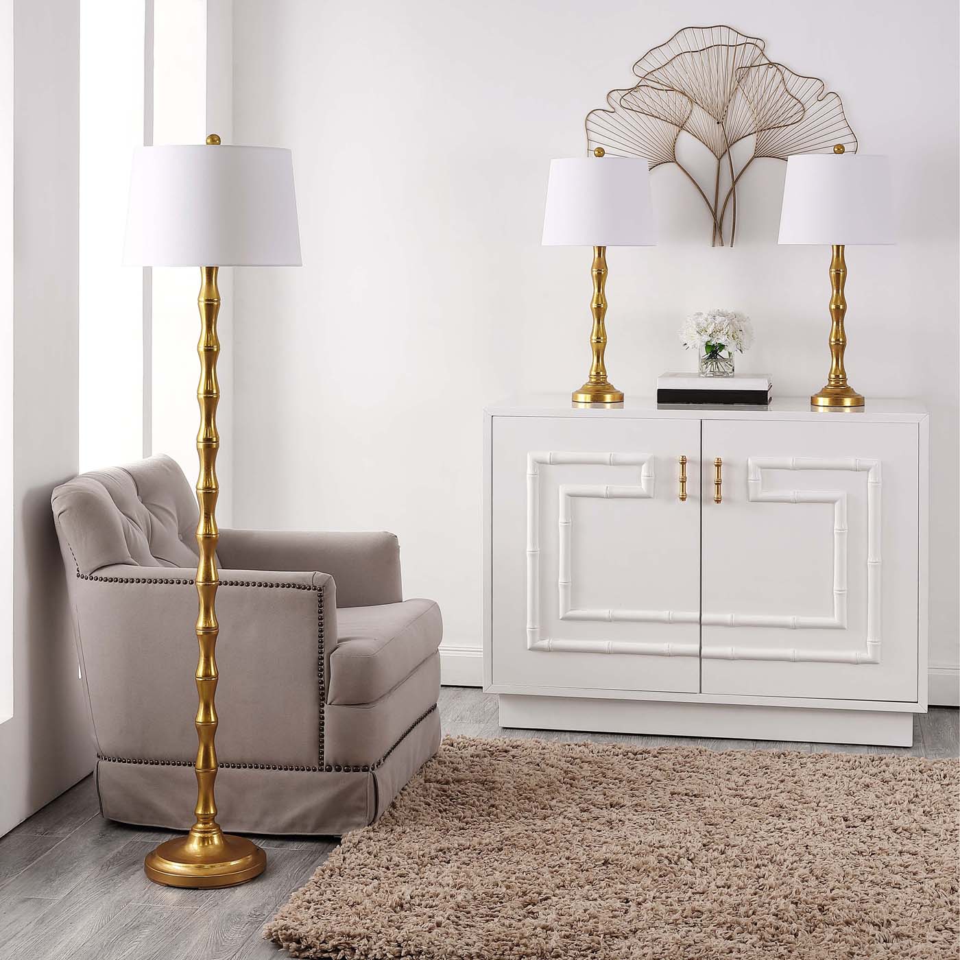 Safavieh Aurelia Floor And Table Lamp Set , FLT4003 - Gold