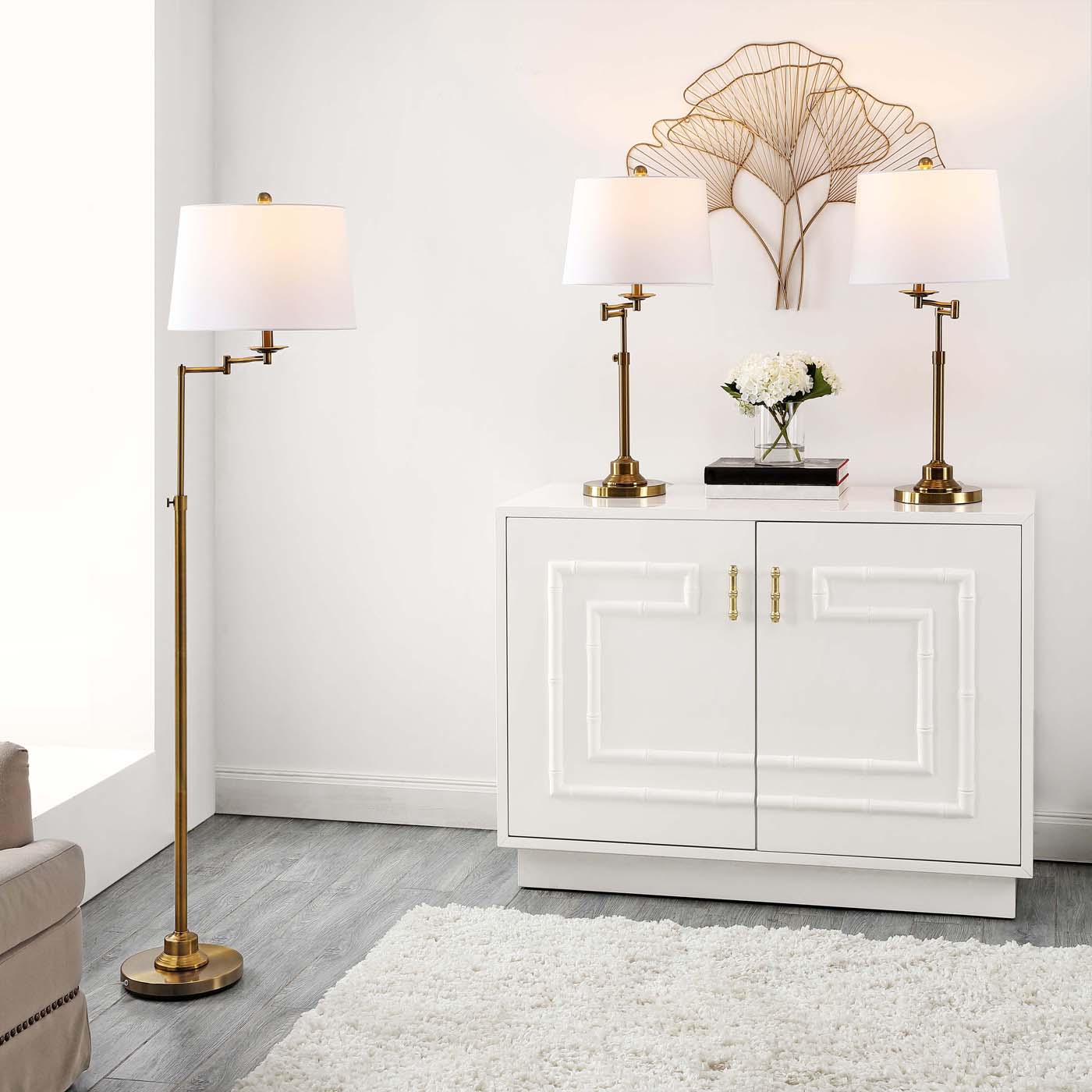 Safavieh Nadia Floor And Table Lamp Set , FLT4004 - Gold