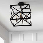 Safavieh Matias Flush Mount, FLU4029 - Black/Nickel