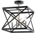 Safavieh Matias Flush Mount, FLU4029 - Black/Nickel