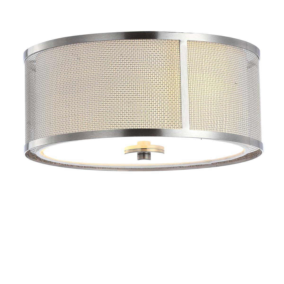 Safavieh Eldon Flush Mount, FLU4038 - Nickel/White