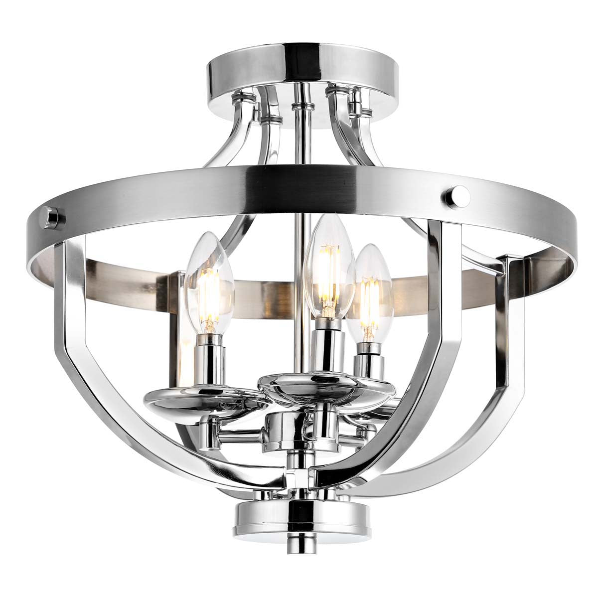 Safavieh Vanda Flush Mount, FLU4042 - Nickel Brass