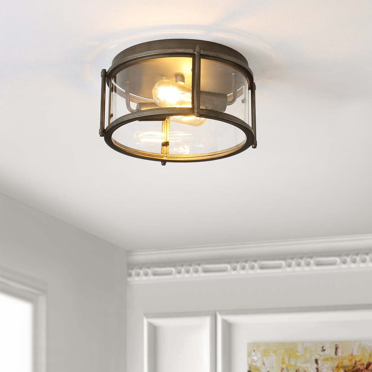 Safavieh Tiller Flush Mount , FLU4048 - Antique Gold