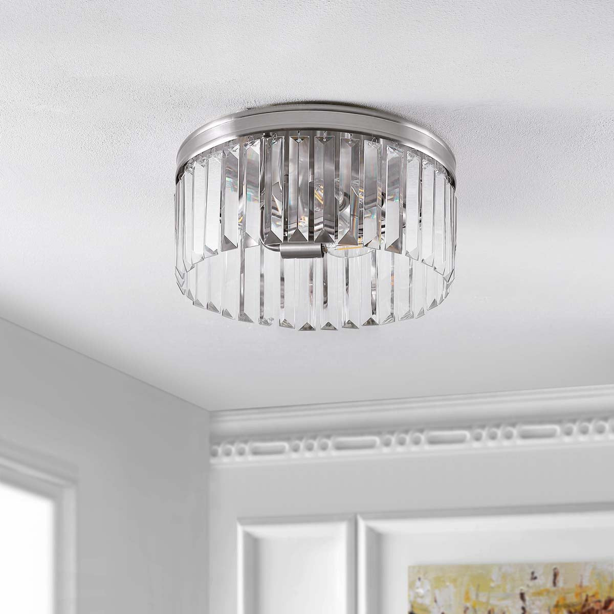 Safavieh Ruslen Flush Mount , FLU4050 - Brushed Nickel