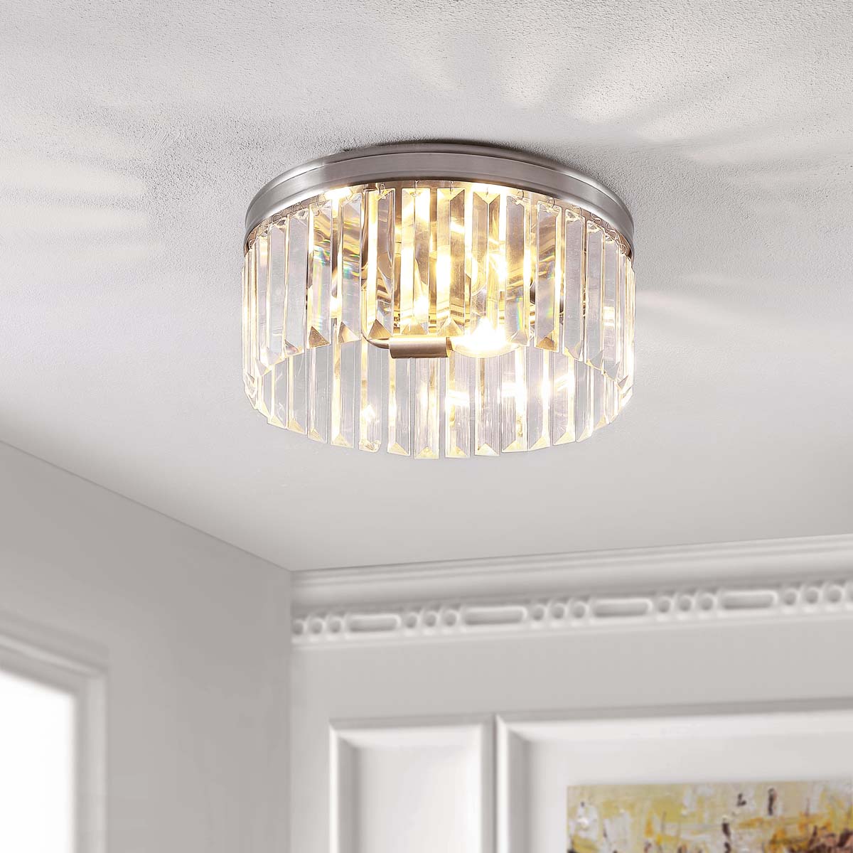 Safavieh Ruslen Flush Mount , FLU4050 - Brushed Nickel