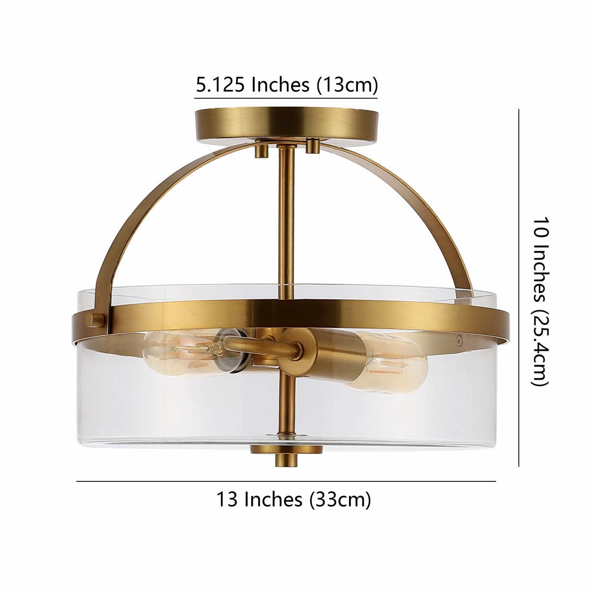 Safavieh Nensor Flush Mount , FLU4051 - Brass