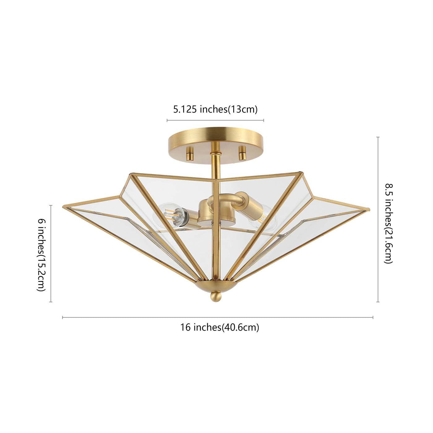 Safavieh Haruna Flush Mount , FLU4071 - Brass
