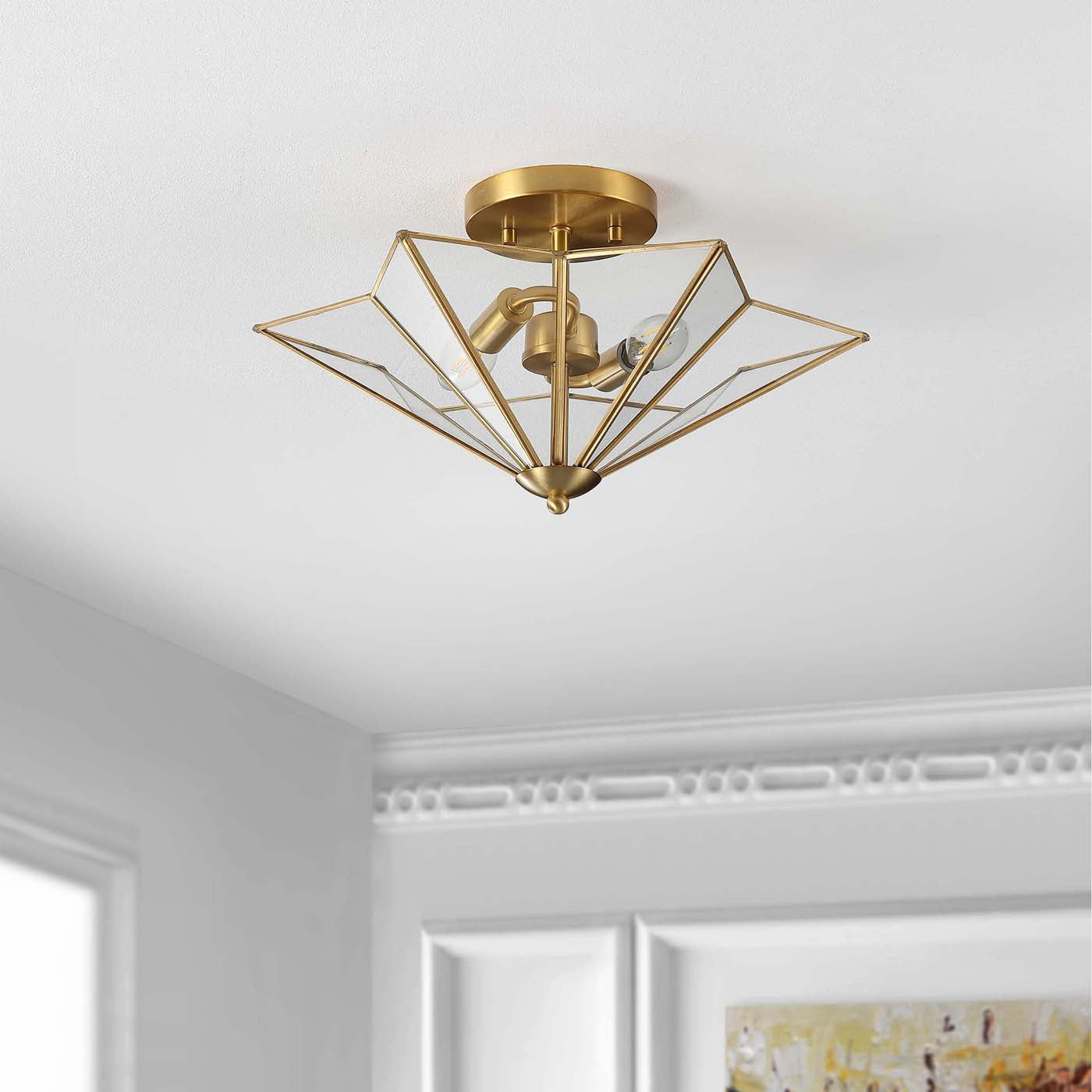 Safavieh Haruna Flush Mount , FLU4071 - Brass