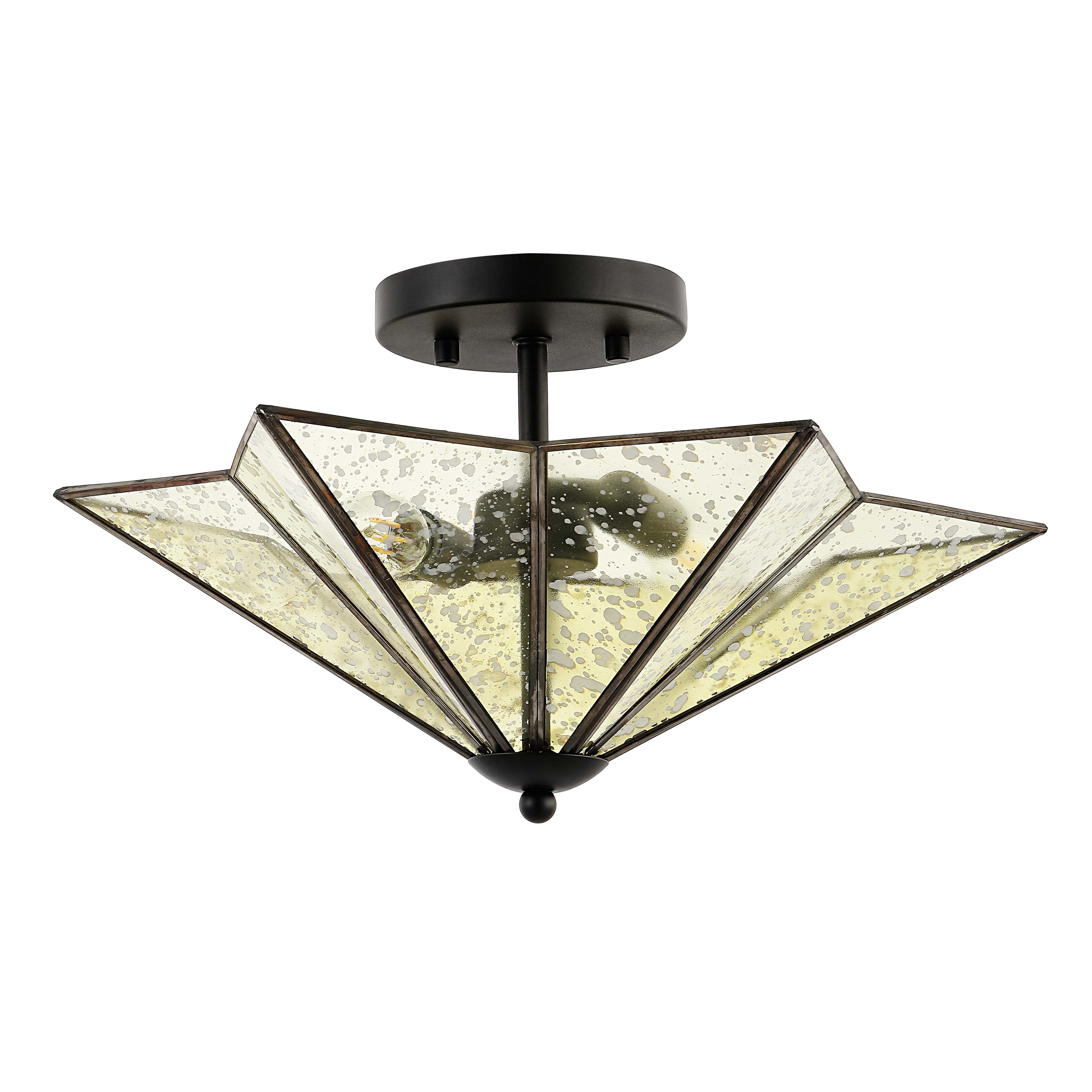 Safavieh Haruna Flush Mount , FLU4071 - Black/ Clear Mercury Glass