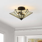 Safavieh Haruna Flush Mount , FLU4071 - Black/ Clear Mercury Glass